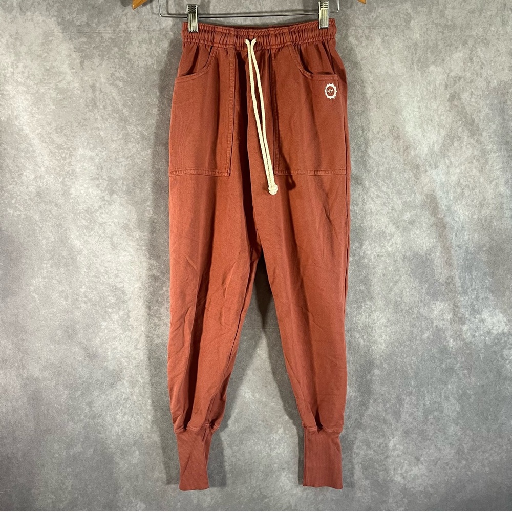 Big Bud Lightweight Sweatpants Women XXS Terracotta Brown Joggers Ankle Cuff
